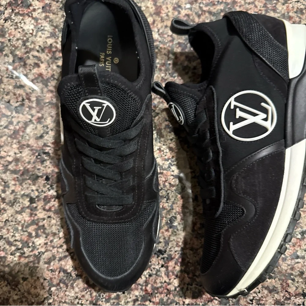 Louis Vuitton Black and White Run Away Sneakers - Picture 8 of 11